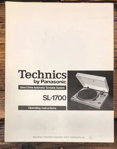 Technics SL-1700 Record Player / Turntable Owners / User Manual *Original*