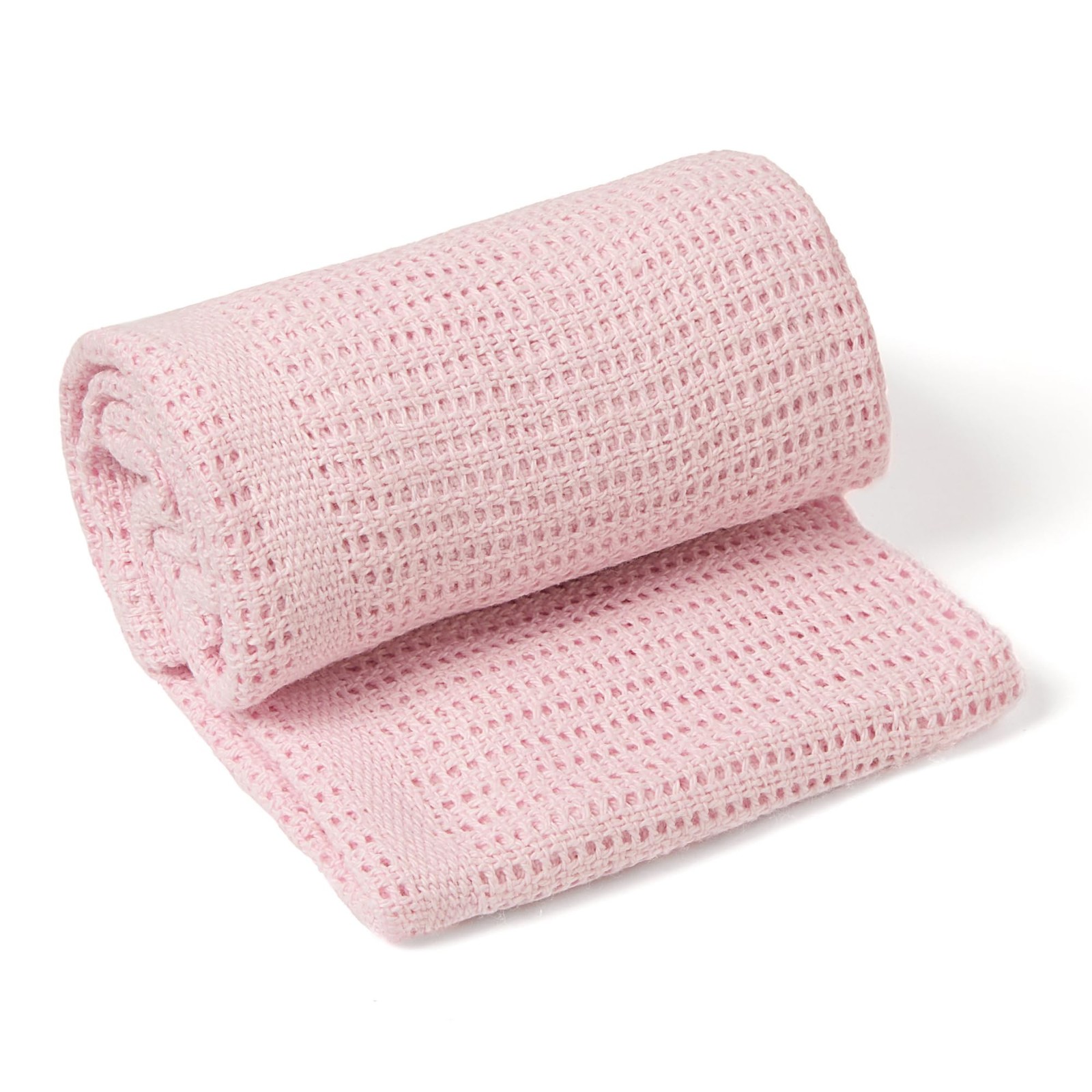 Clair de Lune Soft Cotton Cellular Baby Shawl Blanket 70 x 90 cm (Pink) - Image 2