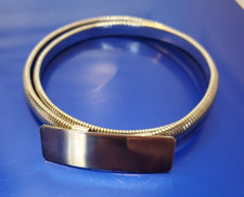 VTG Disco Era Silver Tone Snake Chain Stretch Belt 29-33 Inch Skinny 3/8 Wide