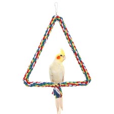 Hypeety Birds Rope Triangle Perch Adjustable Parrot M:9.8 11inch, Colorful