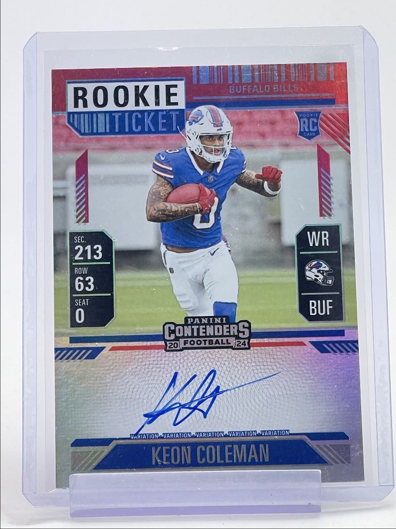 KEON COLEMAN 2024 CONTENDERS ROOKIE TICKET VARIATION RED ZONE RC AUTO Q3280