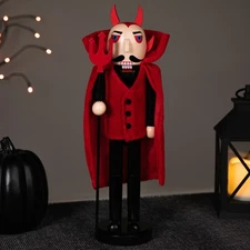 Northlight 14" Red Devil Wooden Halloween Nutcracker Holding a Pitch Fork