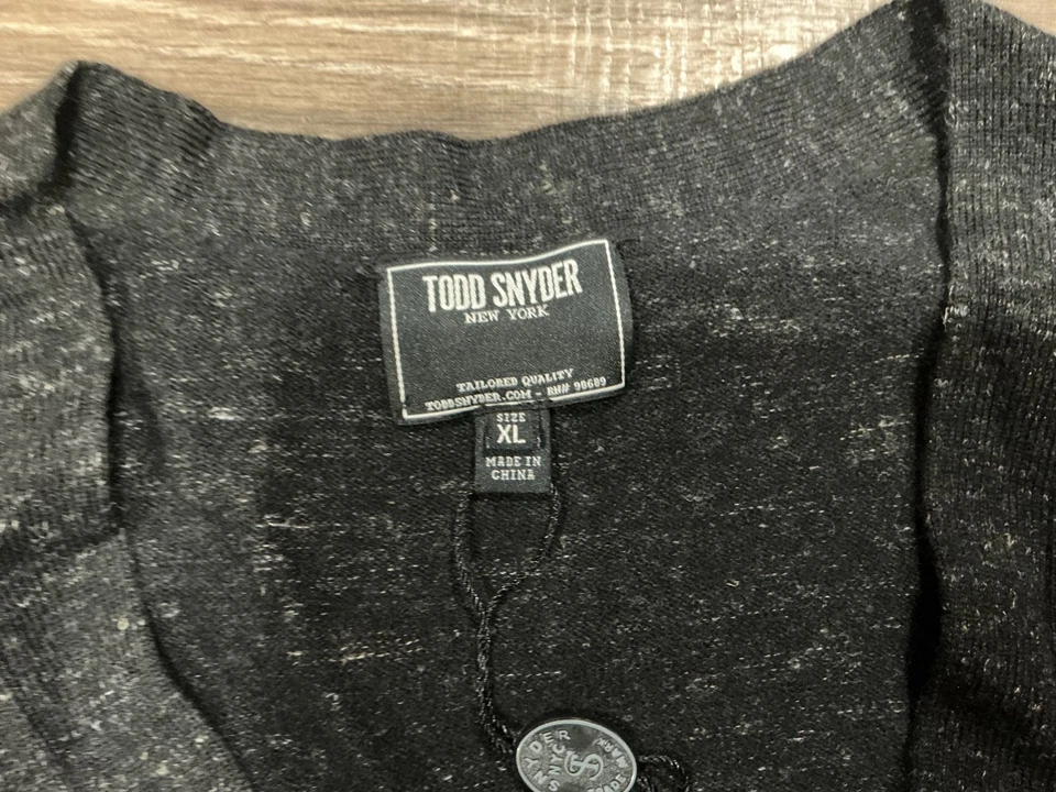 Cárdigan Suéter Todd Snyder Mezcla Lana Negro/Blanco Destacado Para Hombres XL NUEVO CON ETIQUETAS B35 Foto 4 de 4