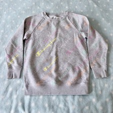 Youth Champion Crew Pullover Sweatshirt, Large, Gray Pastel All over Print