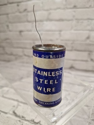 Vintage Stainless Steel wire Tin Can ~ National Standard Co~ .020'' Diameter 