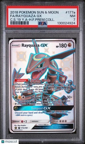 Rayquaza GX PSA 7 177A/168 Sun Moon Celestial Storm 2018 Pokemon Premium