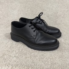 Dr Martens 1461 Mono Black Smooth Leather 3 Eye Oxford Shoes Mens 7 Womens 8