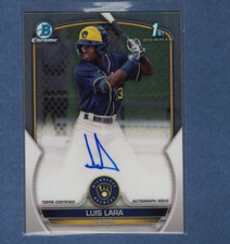 2023 BOWMAN CHROME AUTO LUIS LARA ROOKIE CARD. rookie card picture