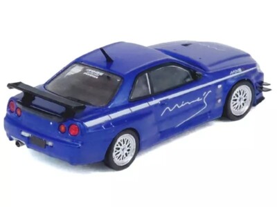 INNO64 1:64 Nissan GT-R R34 V-Spec Tuned By MINE'S – Modellino Diecast Blu, Edizione 2024