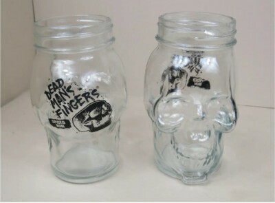 1x Dead Man's Fingers Spiced Rum Mason Jar Skull Pint Glass