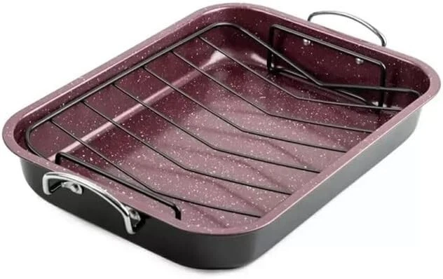 Brooklyn Steel Co. Red Retrograde Roaster & Rack NEW