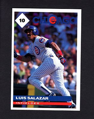 #10 LUIS SALAZAR, Cubs ~ 1991 Marathon Gas/Oil regional card (statistics back)