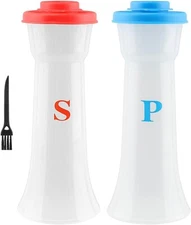 2Pcs Plastic Salt And Pepper Shakers With Lids,Salt And Pepper Shaker Set,Picnic