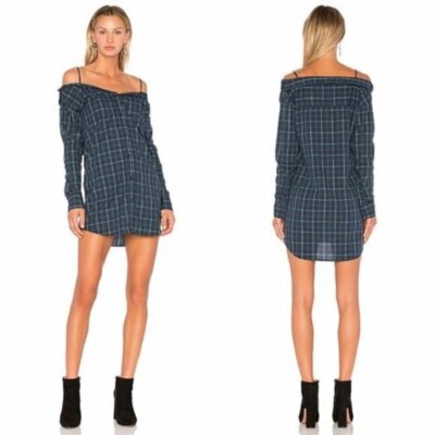 Bailey 44 Dress Anglin Off Mini Plaid Green XS NWT | eBay