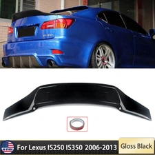 FOR 2006-13 LEXUS IS250 IS350 ISF R STYLE GLOSS BLACK DUCKBILL TRUNK SPOILER LIP