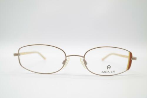 Vintage Aigner A1008 Gold Braun Oval Glasses Frames Eyeglasses NOS - Picture 1 of 6