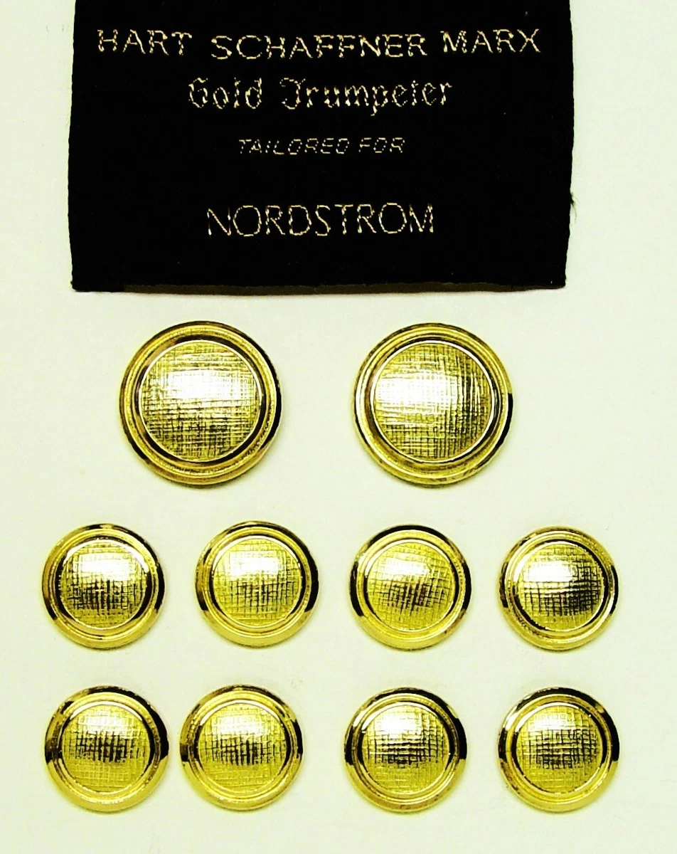 HART SCHAFFNER MARX replacement buttons 10 gold tone metal buttons by  Waterbury | eBay