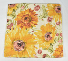 Pottery Barn Watercolor Sunflower Pillow Cover 20x20 Cotton Yellow Floral Flower
