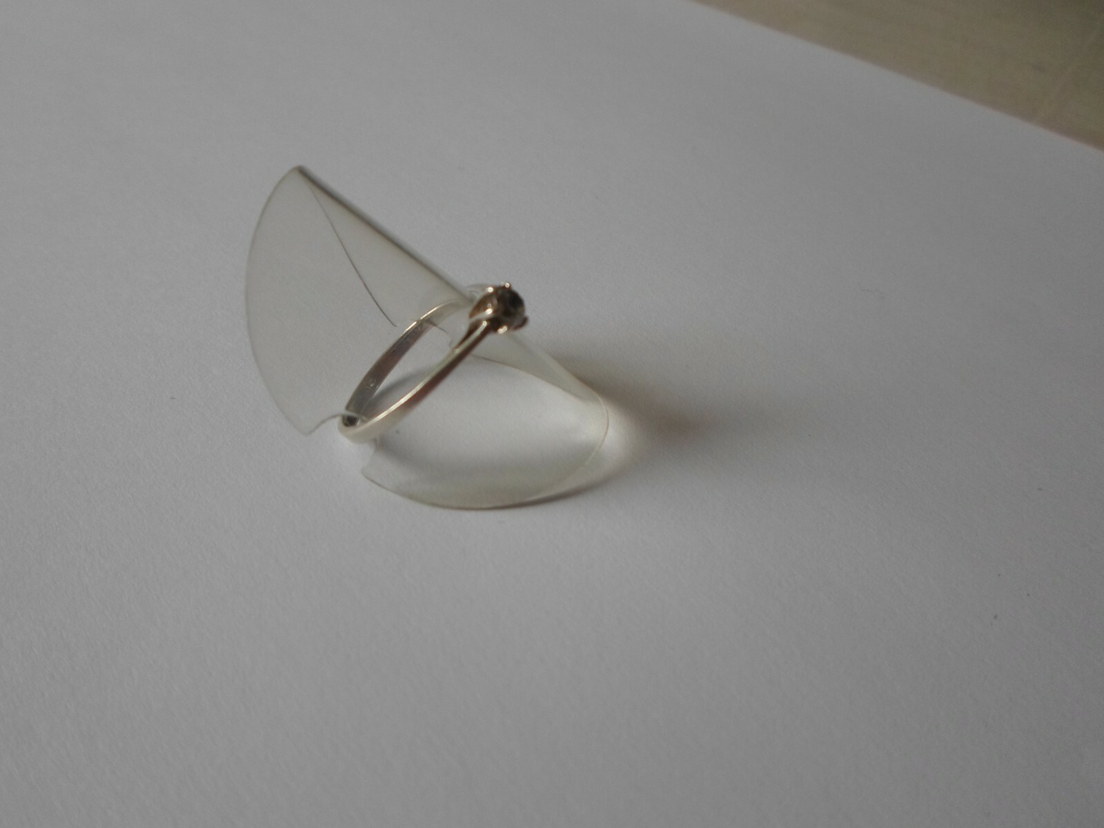 solid silver ring, solitaire, zirconium, s. 55 - image 3