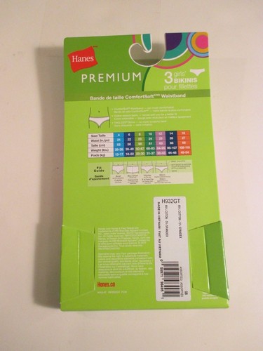 2 NWT Girls HANES PREMIUM Size 8 Heart BIKINIS HIPSTERS Underwear Underpants - Picture 9 of 12