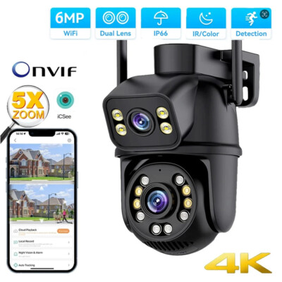 ICSEE 6MP 4K WLAN WIFI NETZWERK CAMERA AUßEN IP ÜBERWACHUNGSKAMERA CCTV PTZ EU