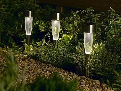 Smart Solar Fluted Stainless Steel Light 10 Pack - Silver. - Image 2 of 4