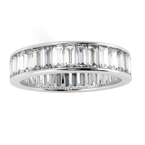 1.50Ct Natural Baguette Diamond Channel Set Full Eternity UK in Platinum - Picture 7 of 11