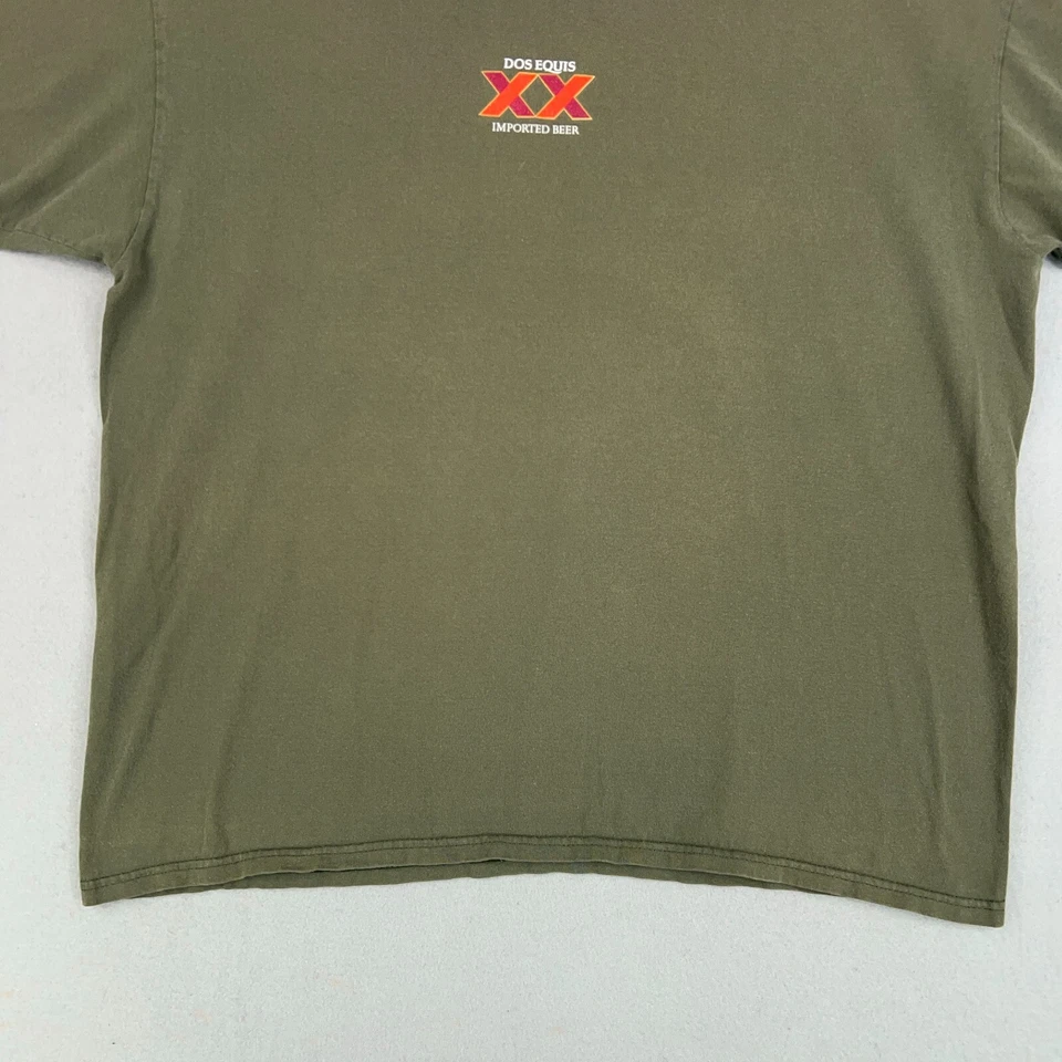 Camisa Dos Equis Para Hombres Extra Grande Verde Oliva Cerveza Gráfico Novedad Camiseta Humor Foto 3 de 4