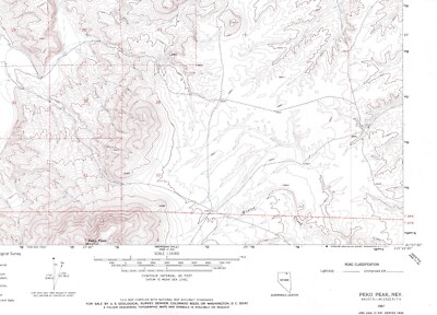 Peko Peak, Nevada 1967 Vintage USGS Topo Map 7.5 Quadrangle Topographic
