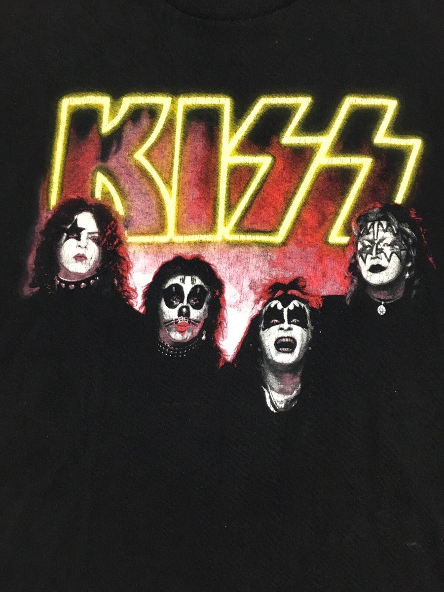 Vtg Kiss Army Depot T-Shirt Logo Band Photo Tour Concert Tee USA