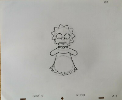 Simpsons TV Show Original Animationskunst Cel Zeichnung Lisa #10