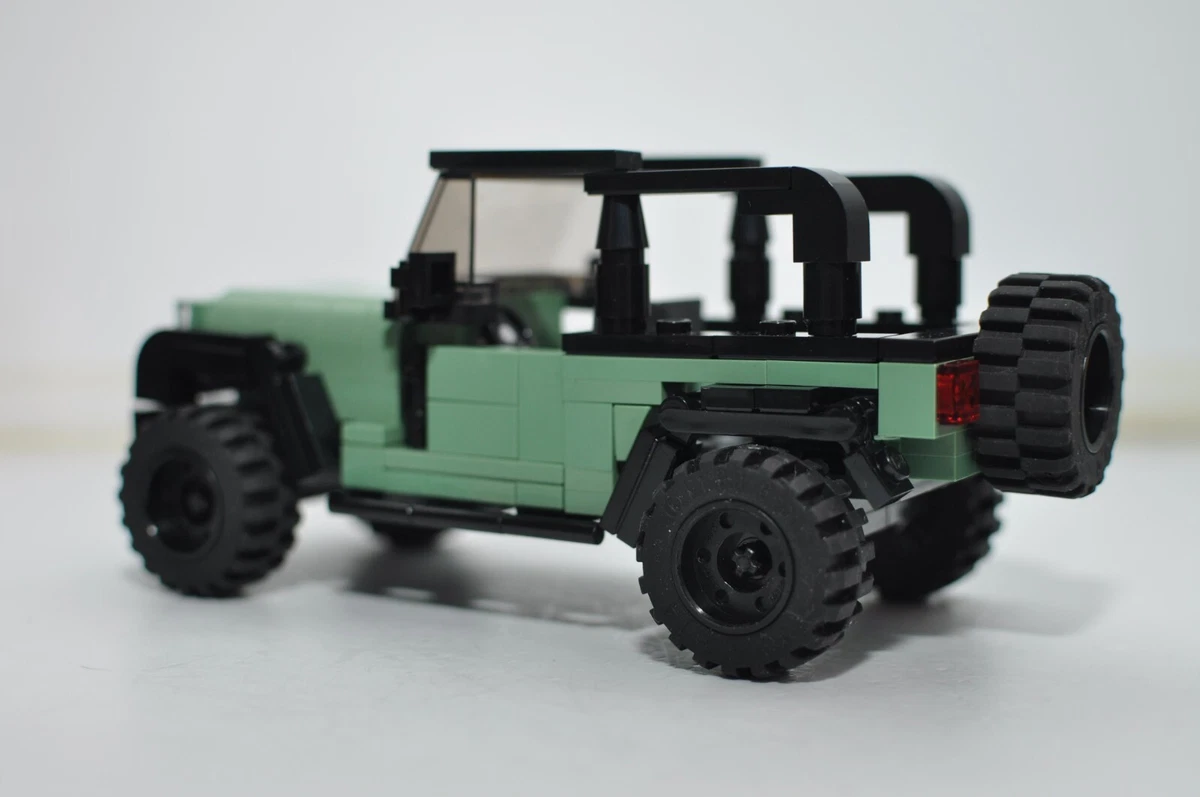 Jeep YJ Sand Green Custom Model Wrangler compatible Built with LEGO® Bricks