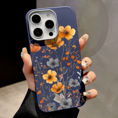 Magsafe Hülle für iPhone 16 15 14 Pro Max 13 12 11 Magnetische Blume TPU Cover