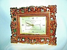 ENDURA (FRANCE)  VTG BRASS ,COLLECTIBLES CLOCK - MANTEL ,ALARM ,WIND UP - WORK