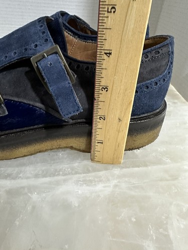 Etro Men's Blue Suede Double Monk Strap Shoes Size UK 41 / US 8.5 - Picture 6 of 19