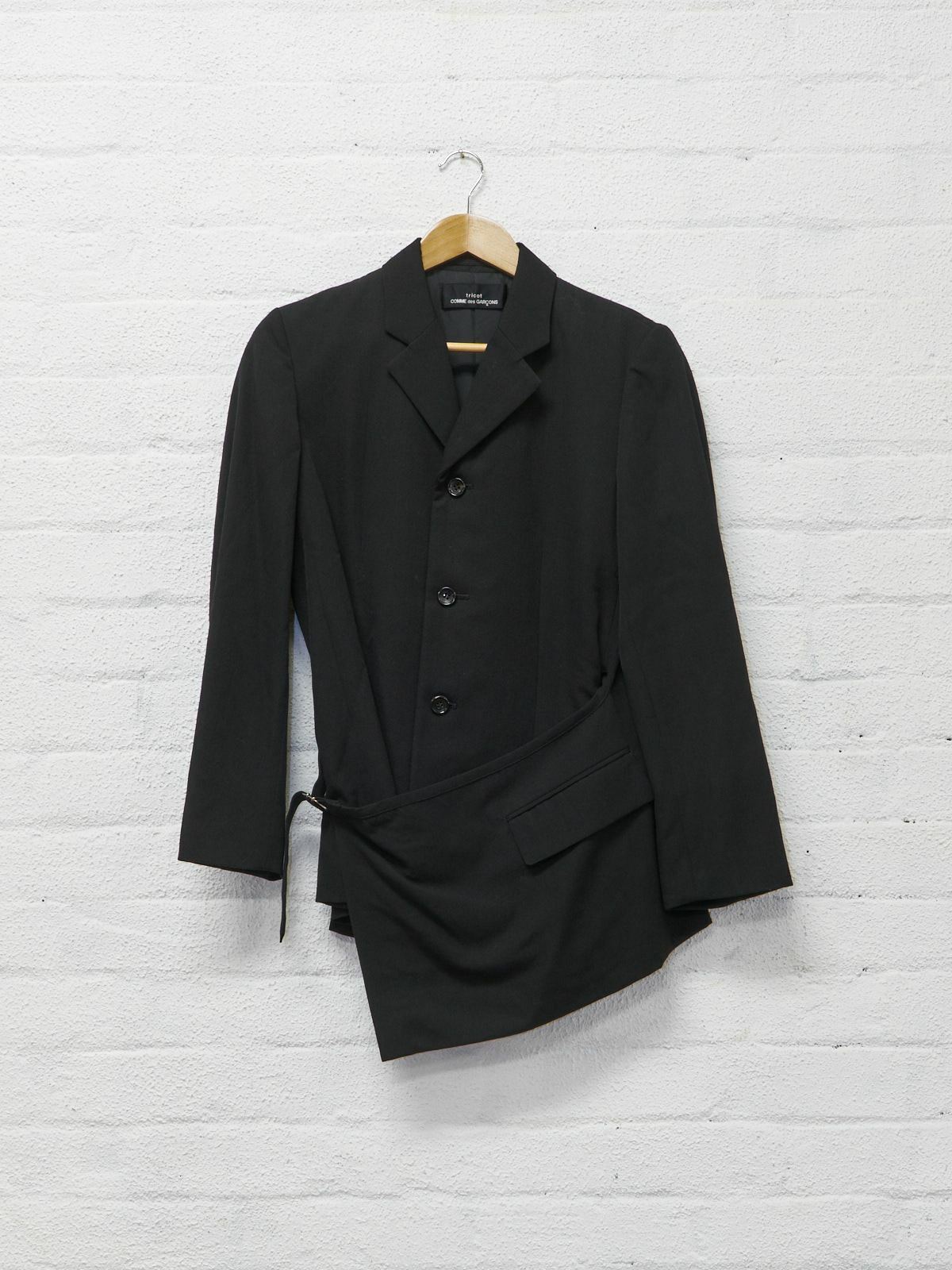 Cerdo sin Inactivo Tricot Comme des Garcons 1998 black wool layered pocket flap blazer -  womens M S | eBay