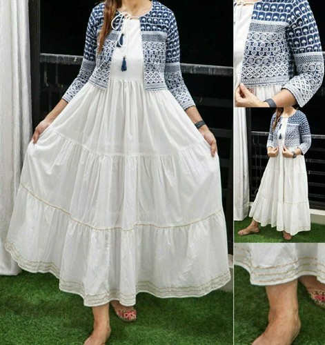 Long Gown Kurta Koti Jacket Dress 