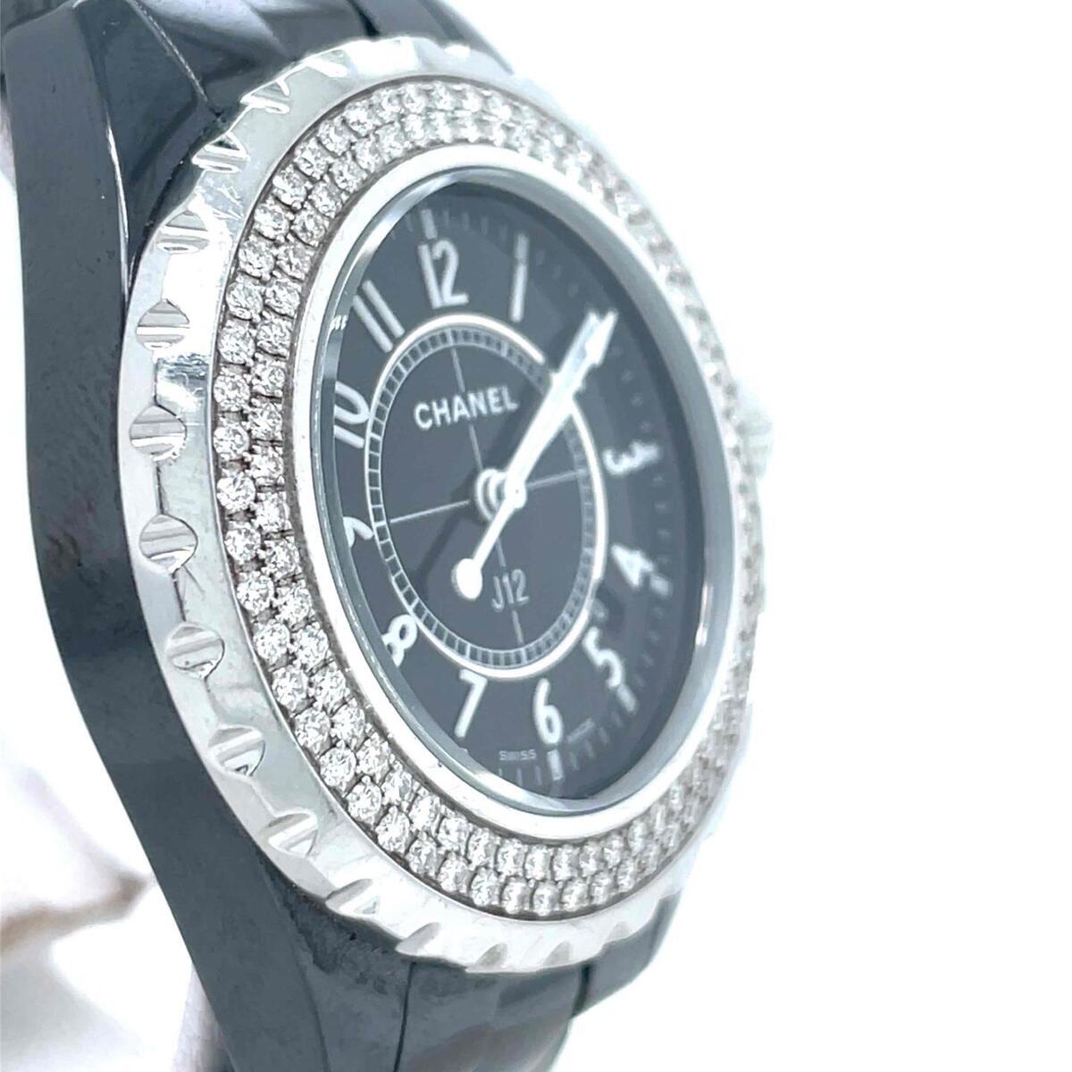 Chanel J12 Quartz 33mm Ceramic Factory Diamond Bezel Black Chanel J12 Quartz 33mm Ceramic Factory Diamond Bezel Black