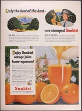 Vintage Magazine Ad 1951 Sunkist Best of the Best are Stamped Sunkist