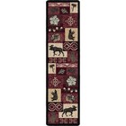 Bear Creek Lodge Red Moose Wildlife Rustic Country Cabin Runner Rug 2'x8'