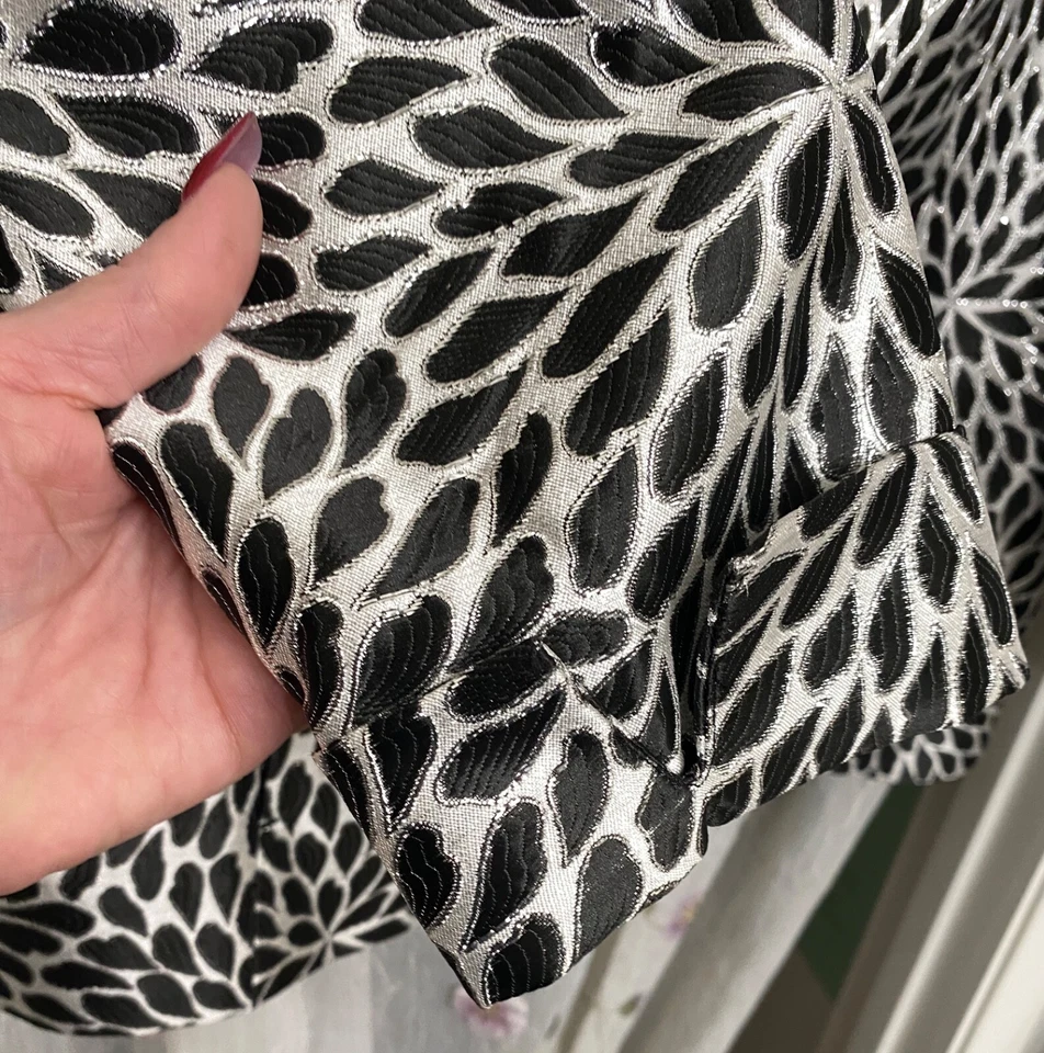 Chaqueta de Vestir Blazer Mujer DRAPER & DAMONS Blanco Negro Declaración de Vacaciones De Colección XL Foto 3 de 4