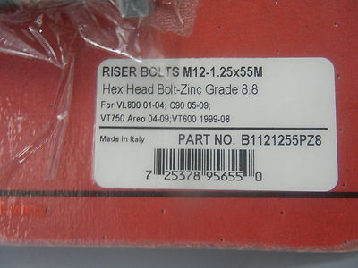 NOS Show Chrome Bolt Set M12 2001-2004 VL800 1999-2008 VT600 NOS Show Chrome Bolt Set M12 2001-2004 VL800 1999-2008 VT600