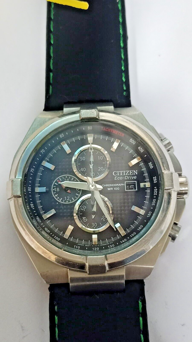 B612-S066336 CITIZEN ECO-DRIVE CHRONOGRAPH BLACK DIAL MEN'S WATCH