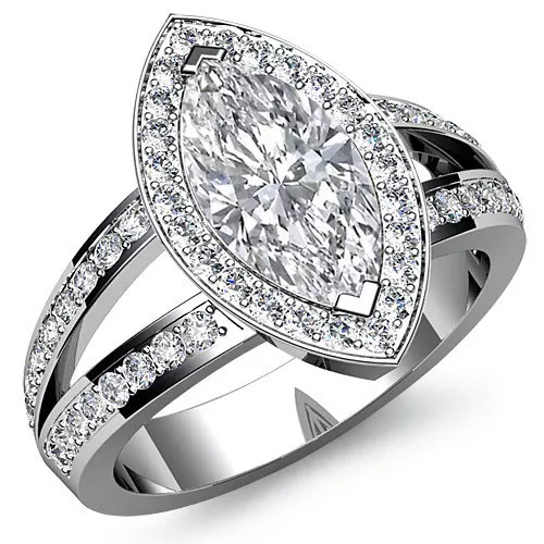 Split shank deals halo setting