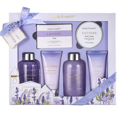 Lavendel Geschenkset Frauen Wellness Duschgel Körperbutter Handcreme Badeset