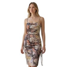 Pretty Little Thing Multi Disco Marble Print Midi Dress Size 4 New A23