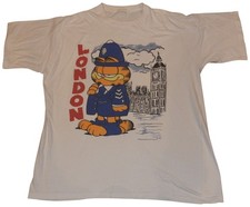 Vintage 1980s Garfield Comic Cat London England Single Stitch T-Shirt Large