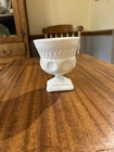Vintage Westmoreland Milk Glass Thumbprint Diamond Cut Sugar Bowl