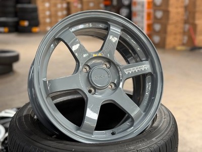 NEW 4x100 (4 Wheels) 15x7 ET35 AOW TE37 SONIC Arm Grey HONDA TOYOTA MAZDA ACURA