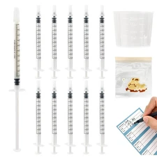 Kid2Kit 50 Sets 1mL Colostrum Syringes with Caps, Colostrum Collector Kit